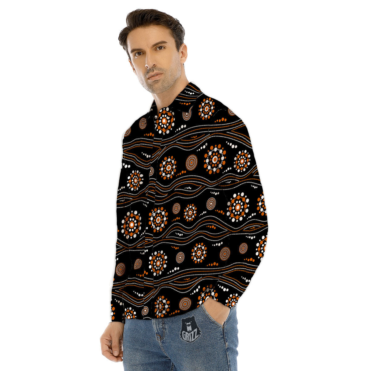 3D Scary Ghost Print Men's Dress Shirts-grizzshop