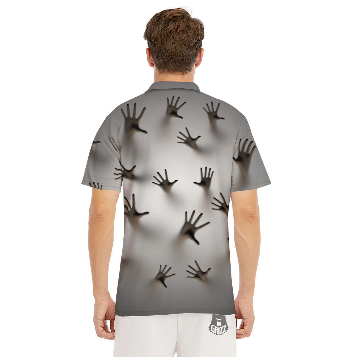 3D Scary Ghost Print Men's Golf Shirts-grizzshop