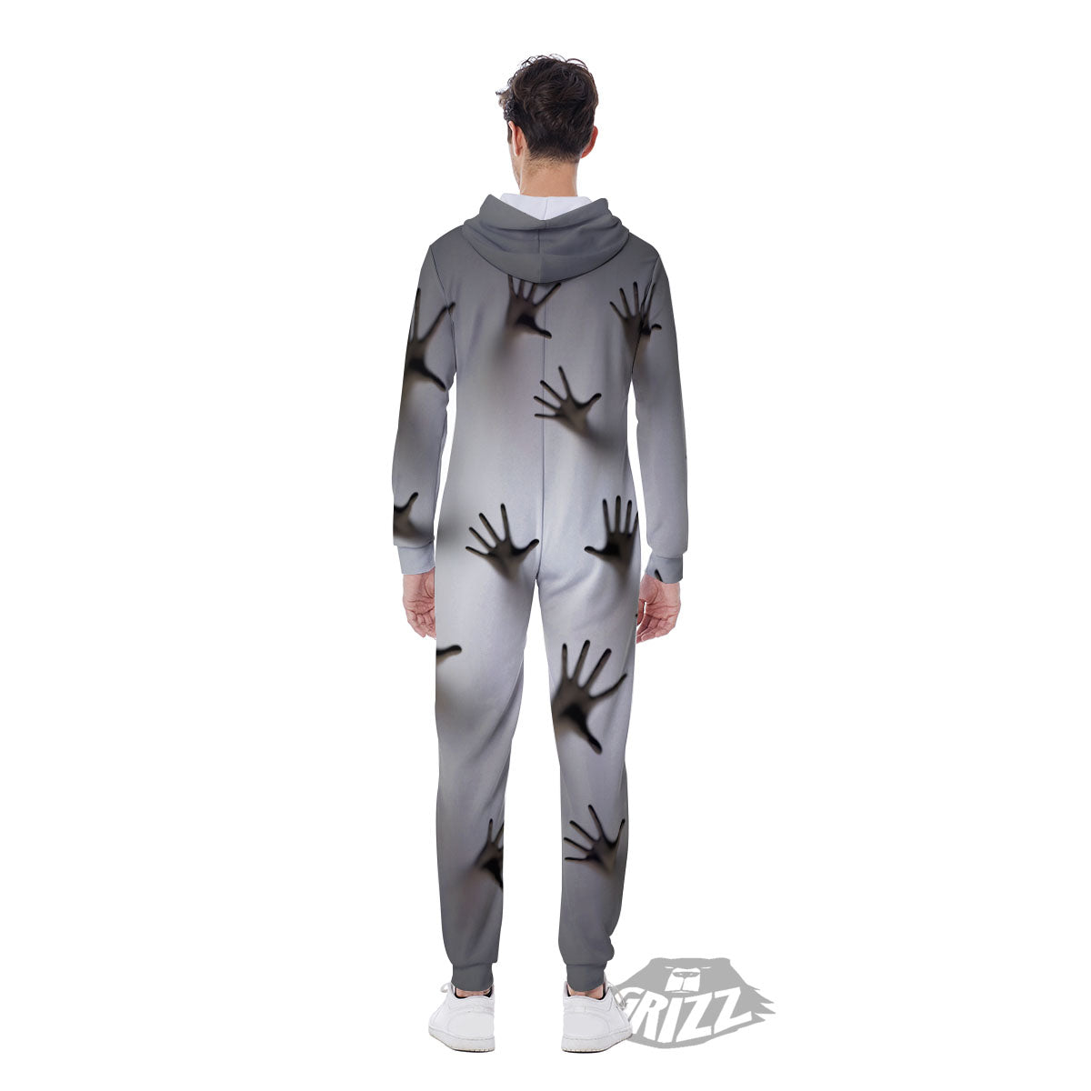 3D Scary Ghost Print Men's Jumpsuit-grizzshop