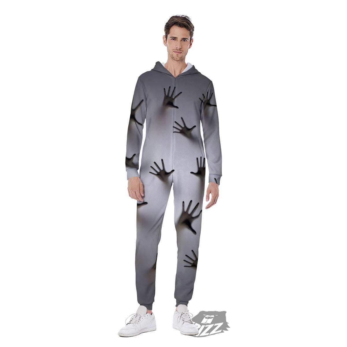 3D Scary Ghost Print Men's Jumpsuit-grizzshop