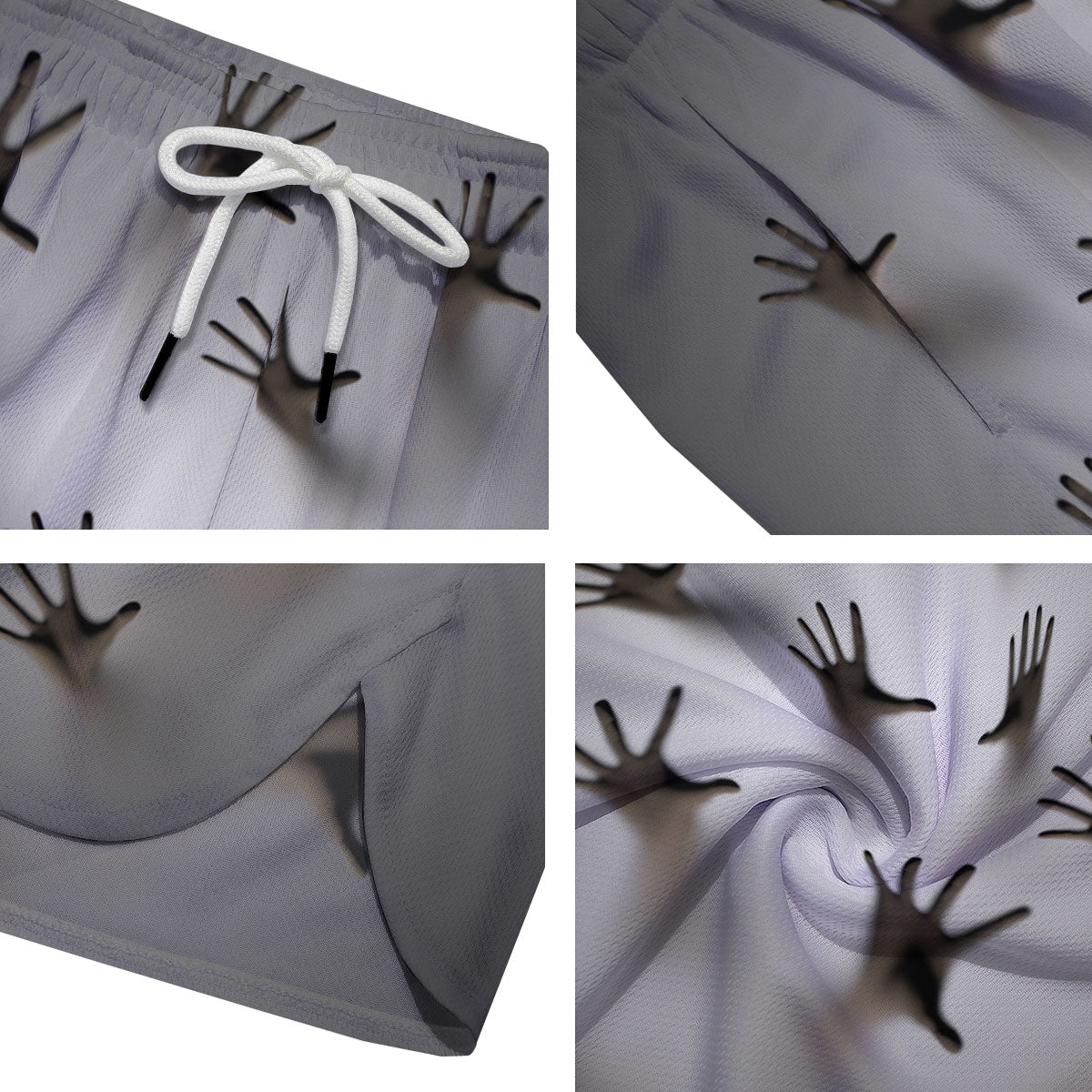 3D Scary Ghost Print Men's Running Shorts-grizzshop