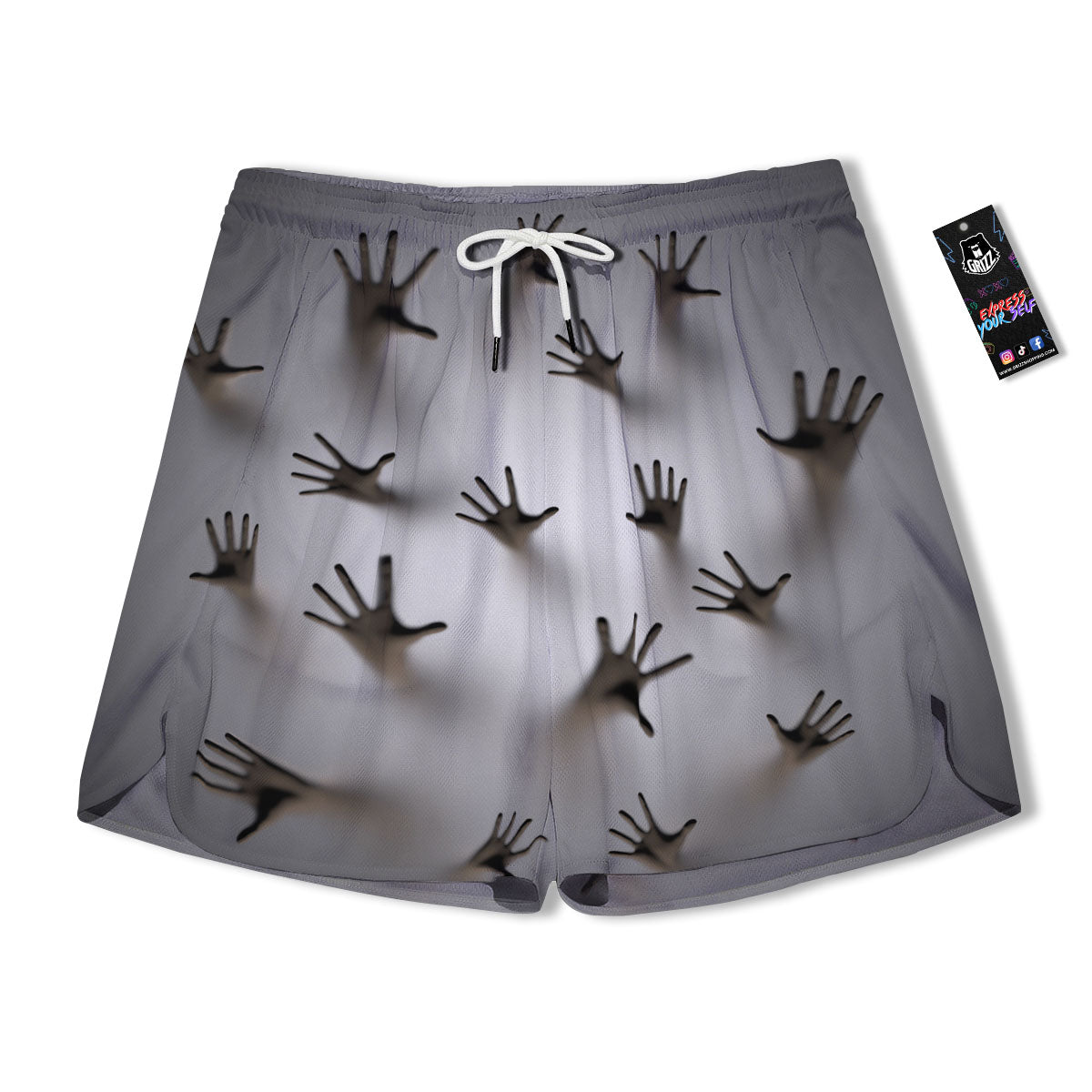 3D Scary Ghost Print Men's Running Shorts-grizzshop