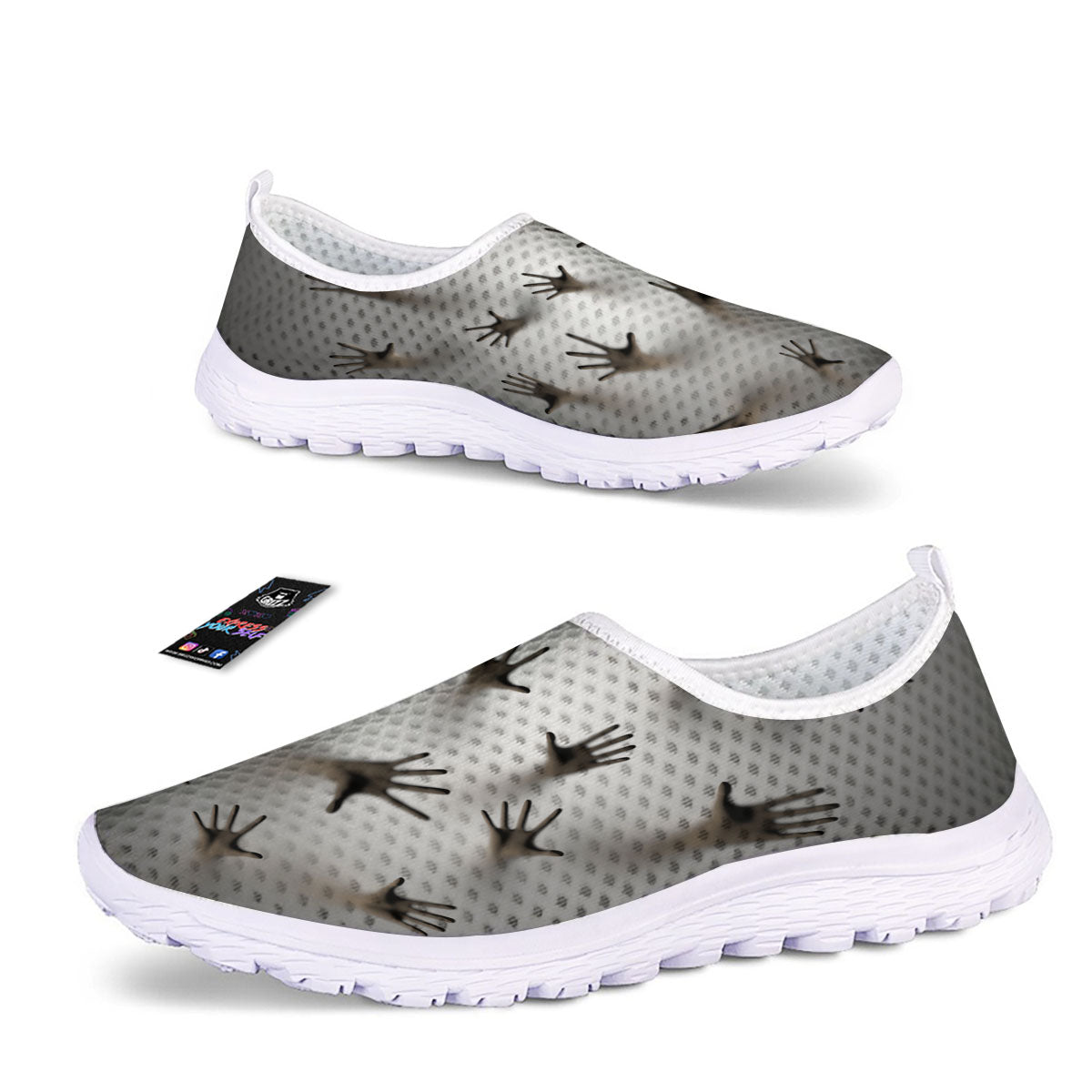 3D Scary Ghost Print Nurse Shoes-grizzshop