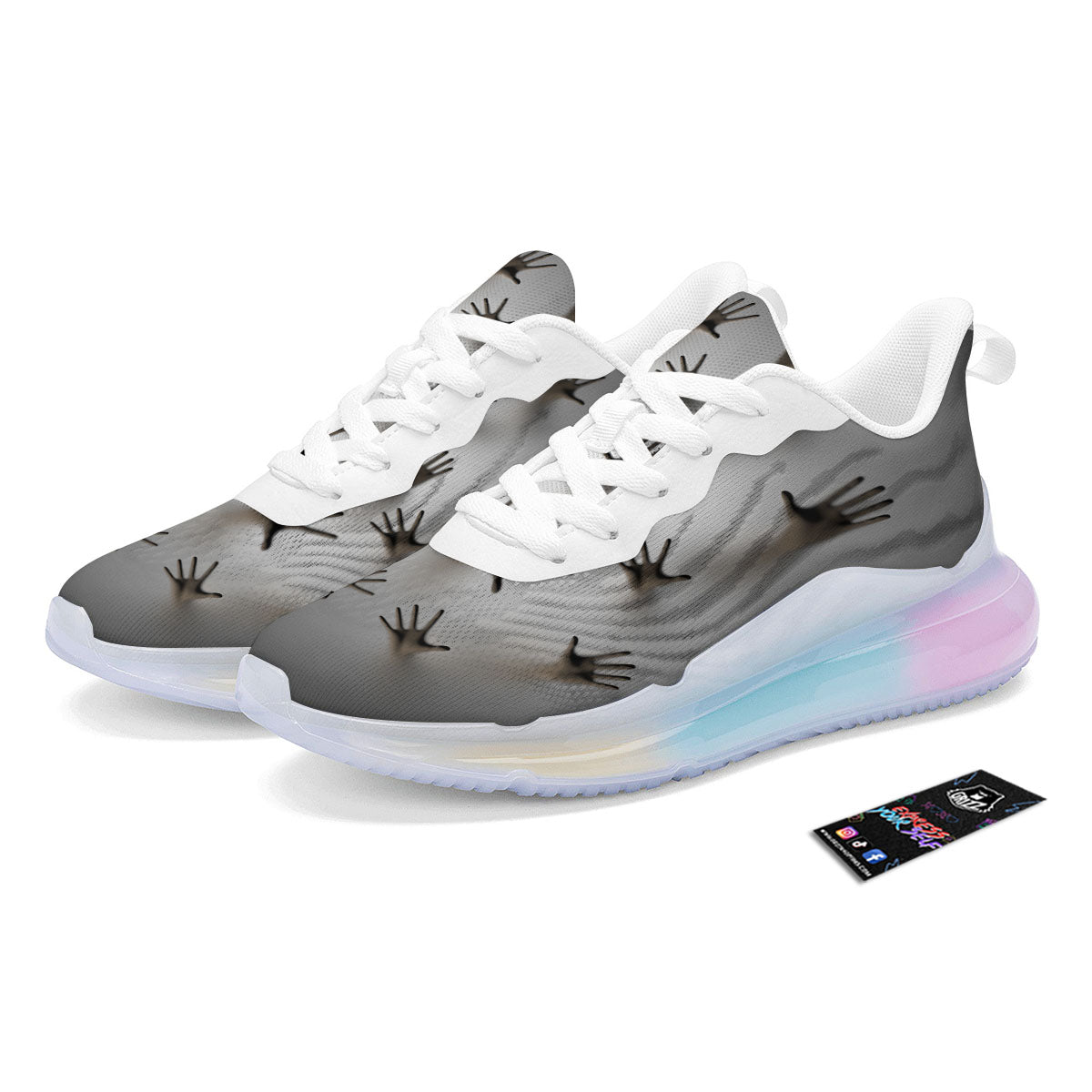 3D Scary Ghost Print Running Sneakers-grizzshop