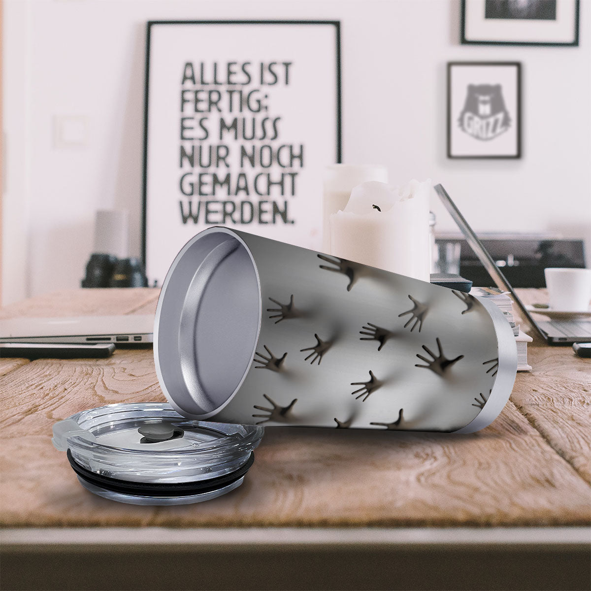 3D Scary Ghost Print Tumbler-grizzshop