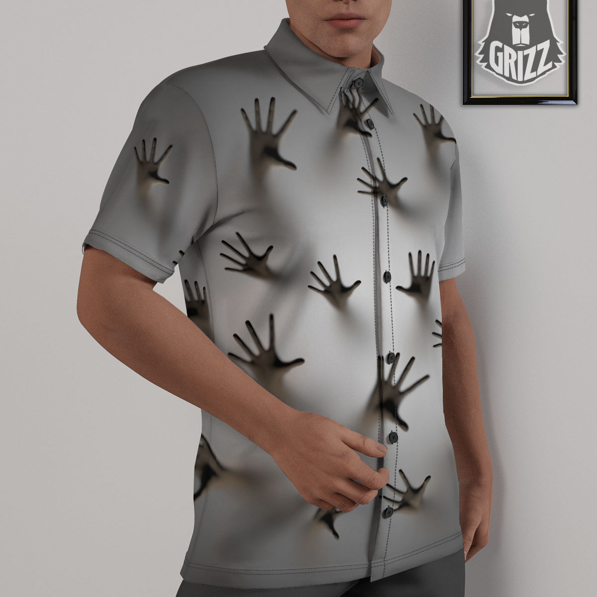 3D Scary Ghost Print Untucked Shirts-grizzshop