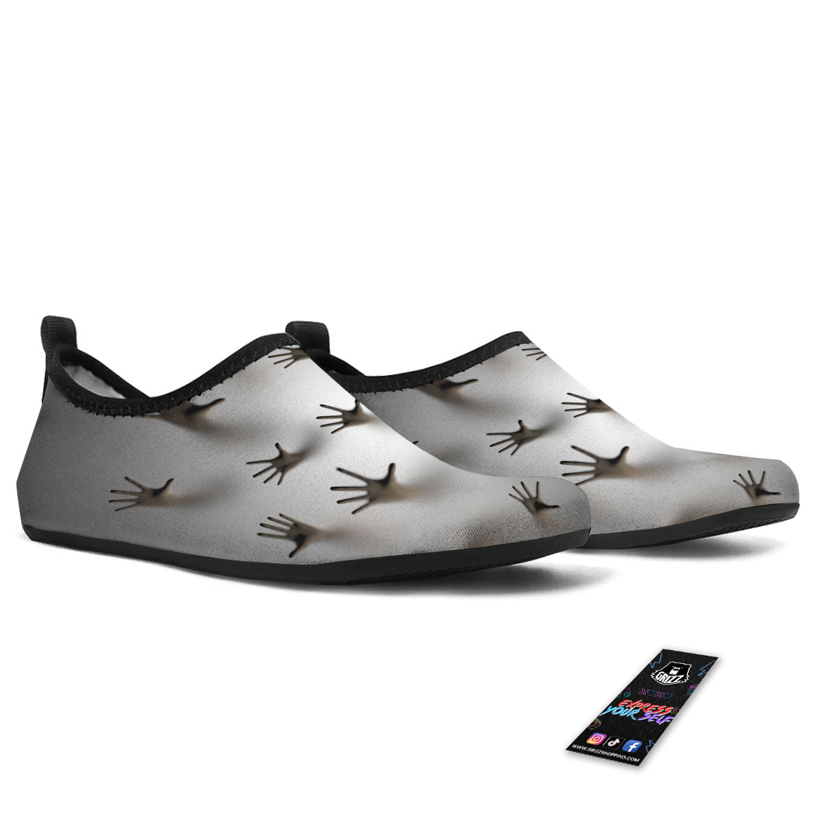 3D Scary Ghost Print Water Shoes-grizzshop