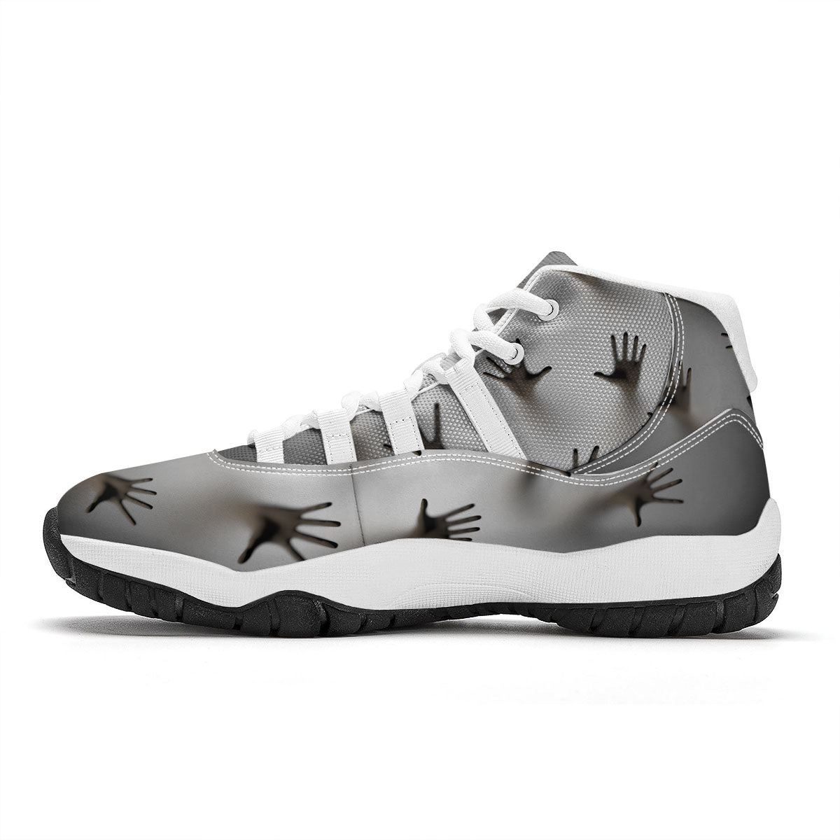 3D Scary Ghost Print White Bball Shoes-grizzshop