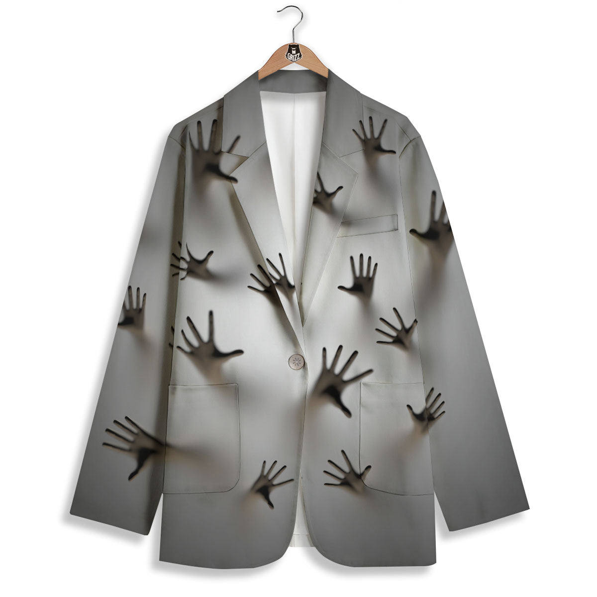 3D Scary Ghost Print Women's Blazer-grizzshop