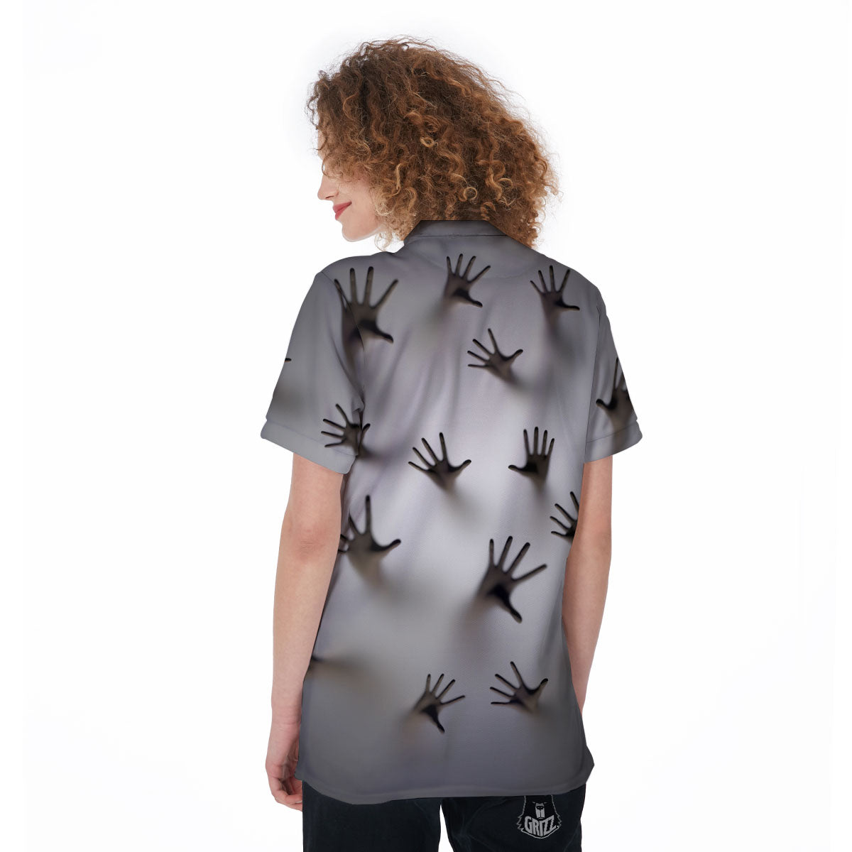 3D Scary Ghost Print Women's Golf Shirts-grizzshop