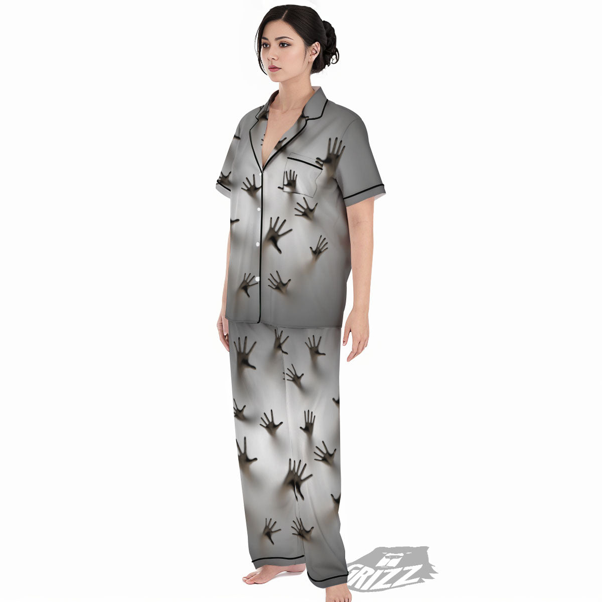 3D Scary Ghost Print Women's Pajamas Set-grizzshop