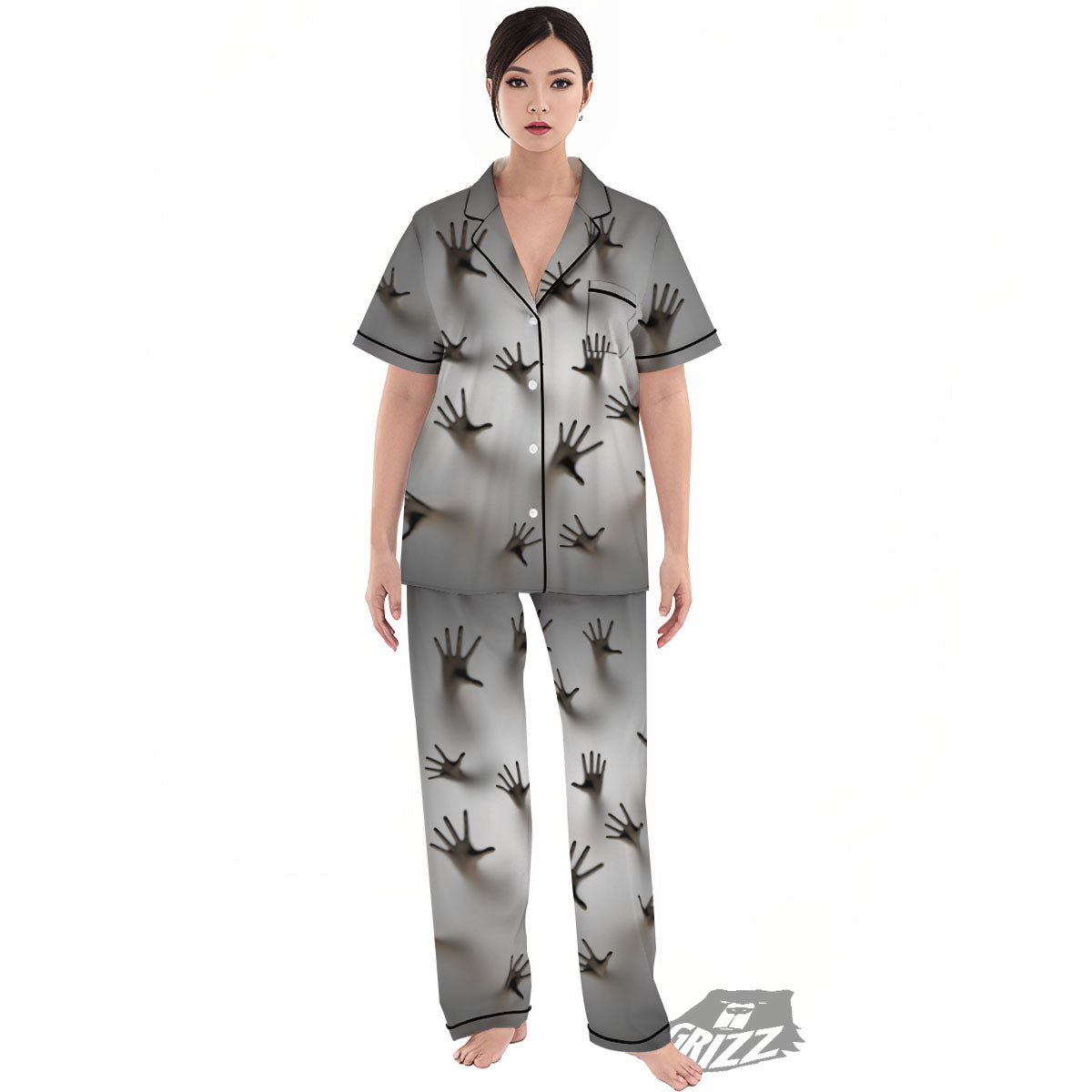 3D Scary Ghost Print Women's Pajamas Set-grizzshop