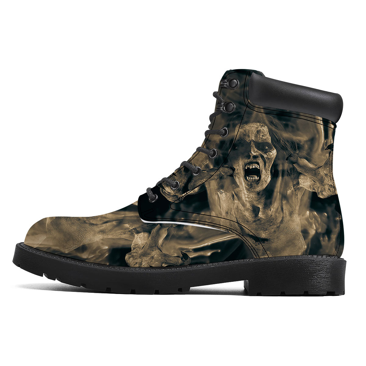 3D Screaming Ghost Horror Print Boots-grizzshop