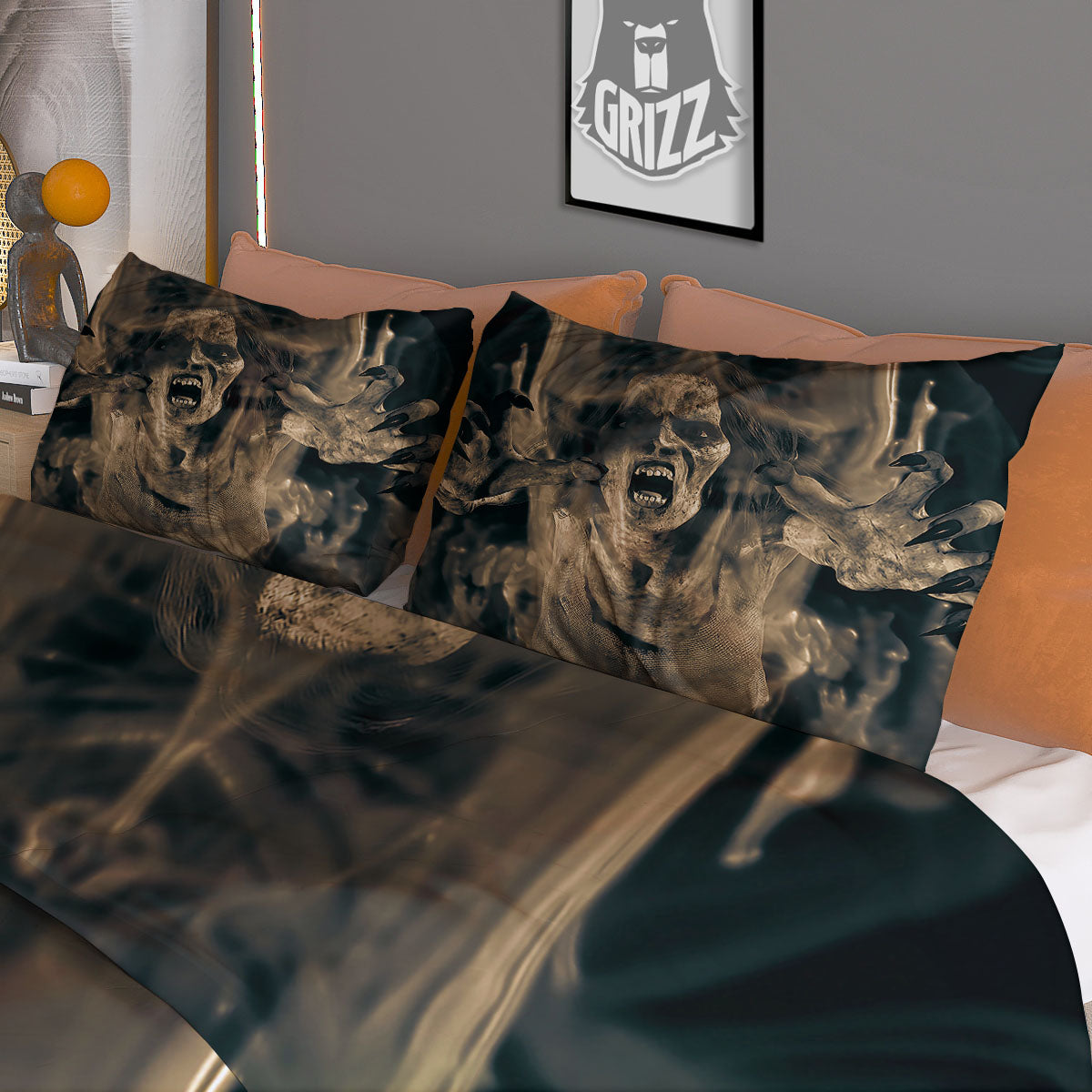 Acid Melt Green And Turquoise Print Duvet Cover Bedding Set