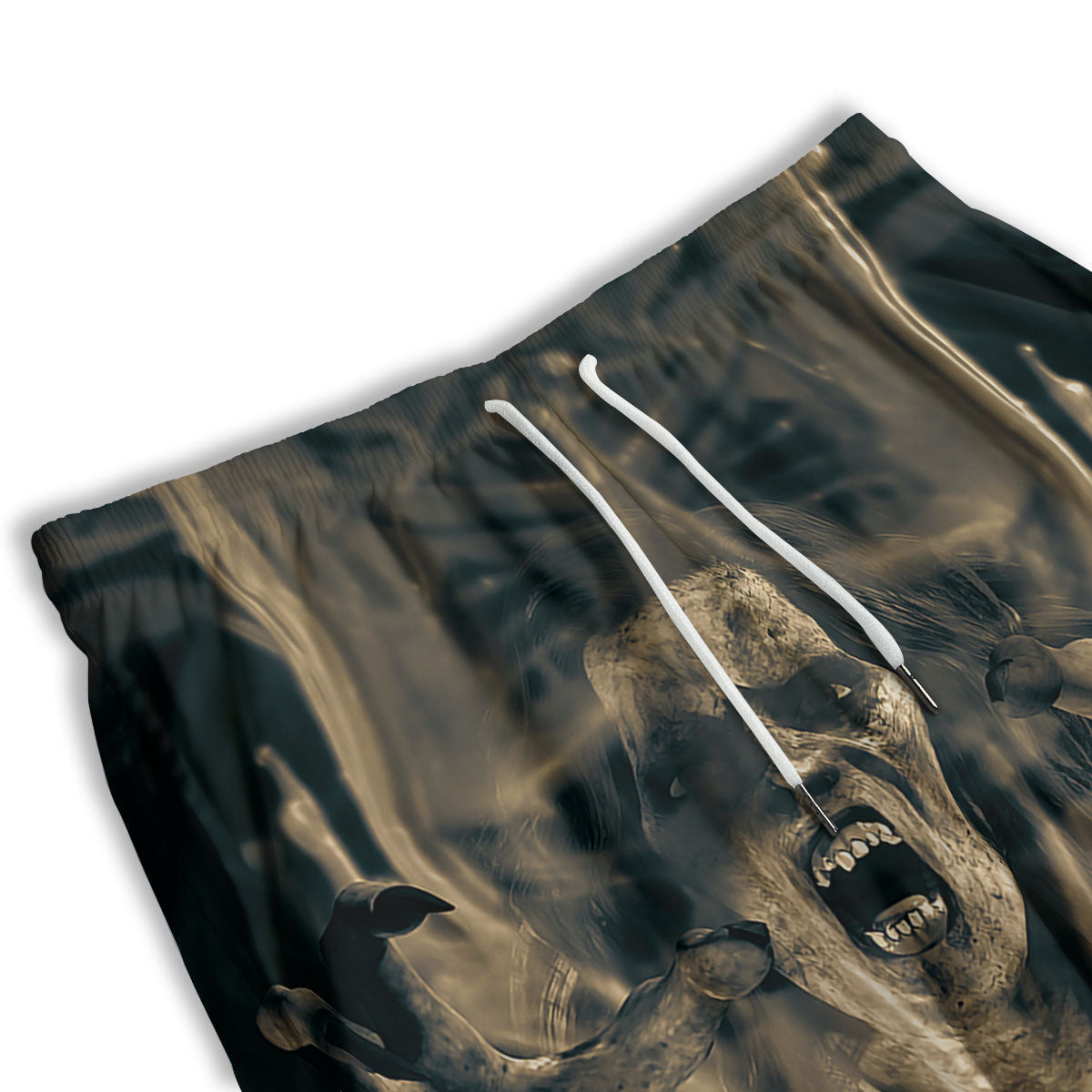 3D Screaming Ghost Horror Print Men's Athletic Shorts