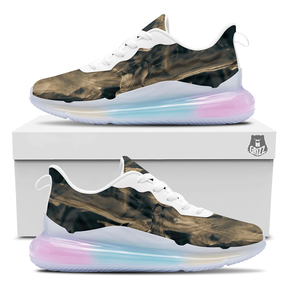 3D Screaming Ghost Horror Print Running Sneakers-grizzshop