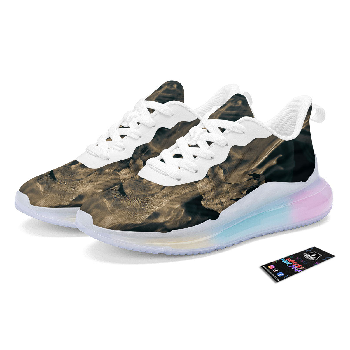 3D Screaming Ghost Horror Print Running Sneakers-grizzshop