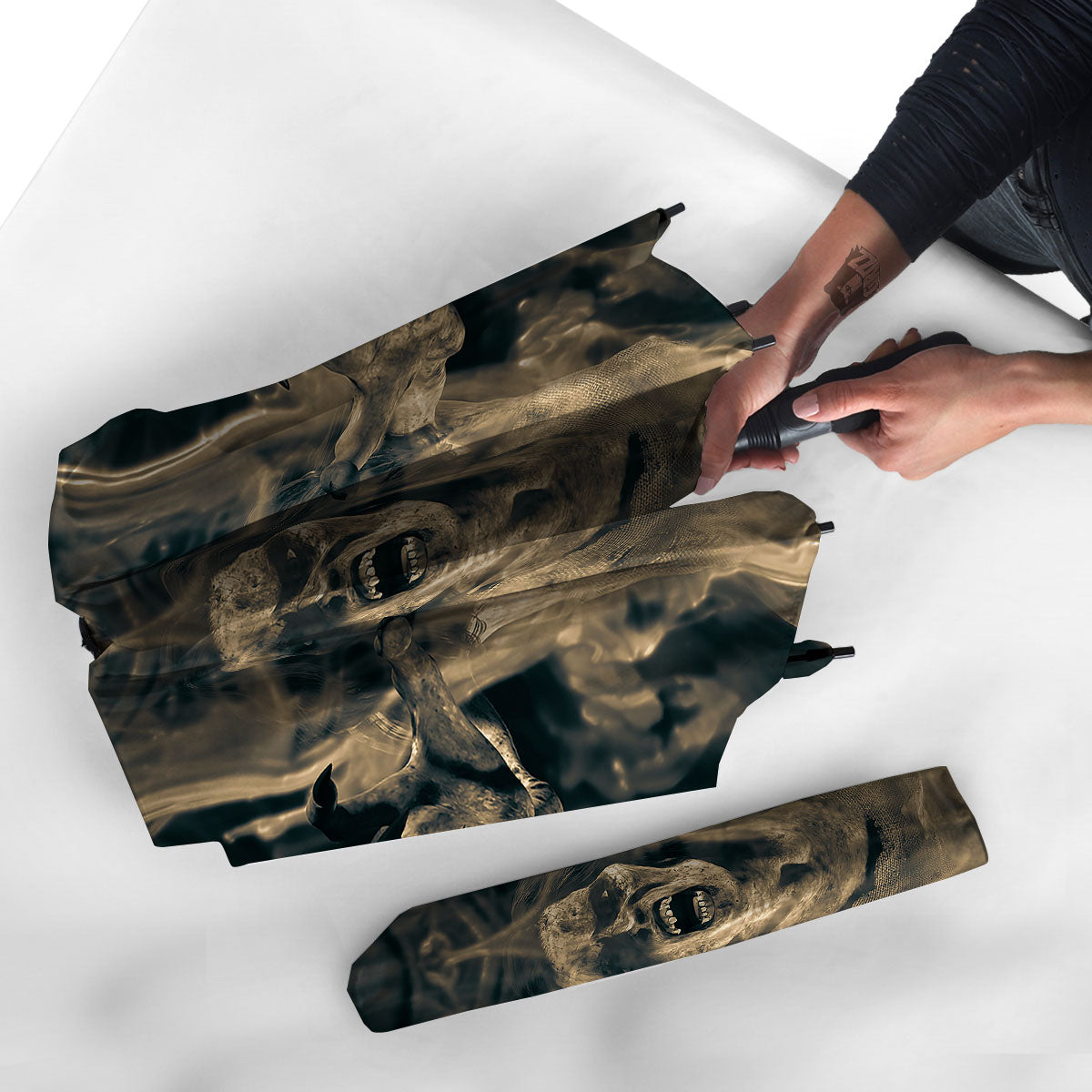 3D Screaming Ghost Horror Print Umbrella-grizzshop
