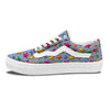 3D Stars And Blue Wave Print Pattern Skate Shoes-grizzshop