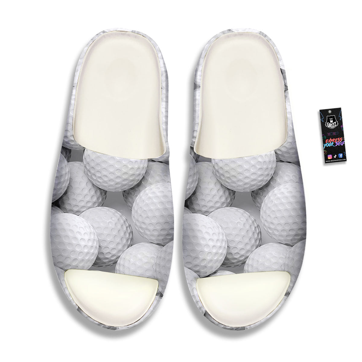 3D Golf Ball Print Sandals-grizzshop