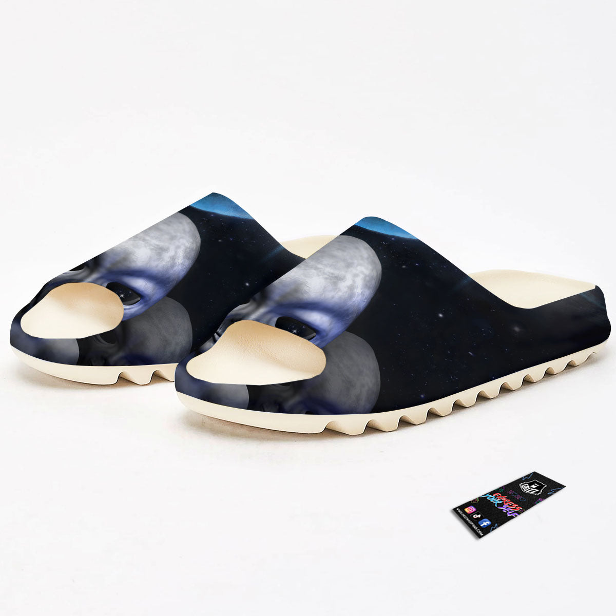 3D Grey Alien Print Sandals-grizzshop
