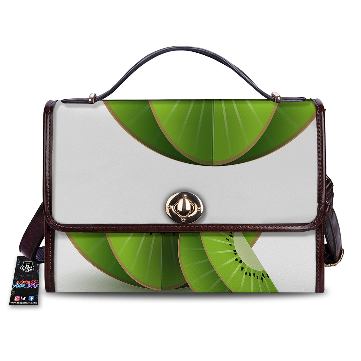3D Kiwi Print Women's Satchel Bag