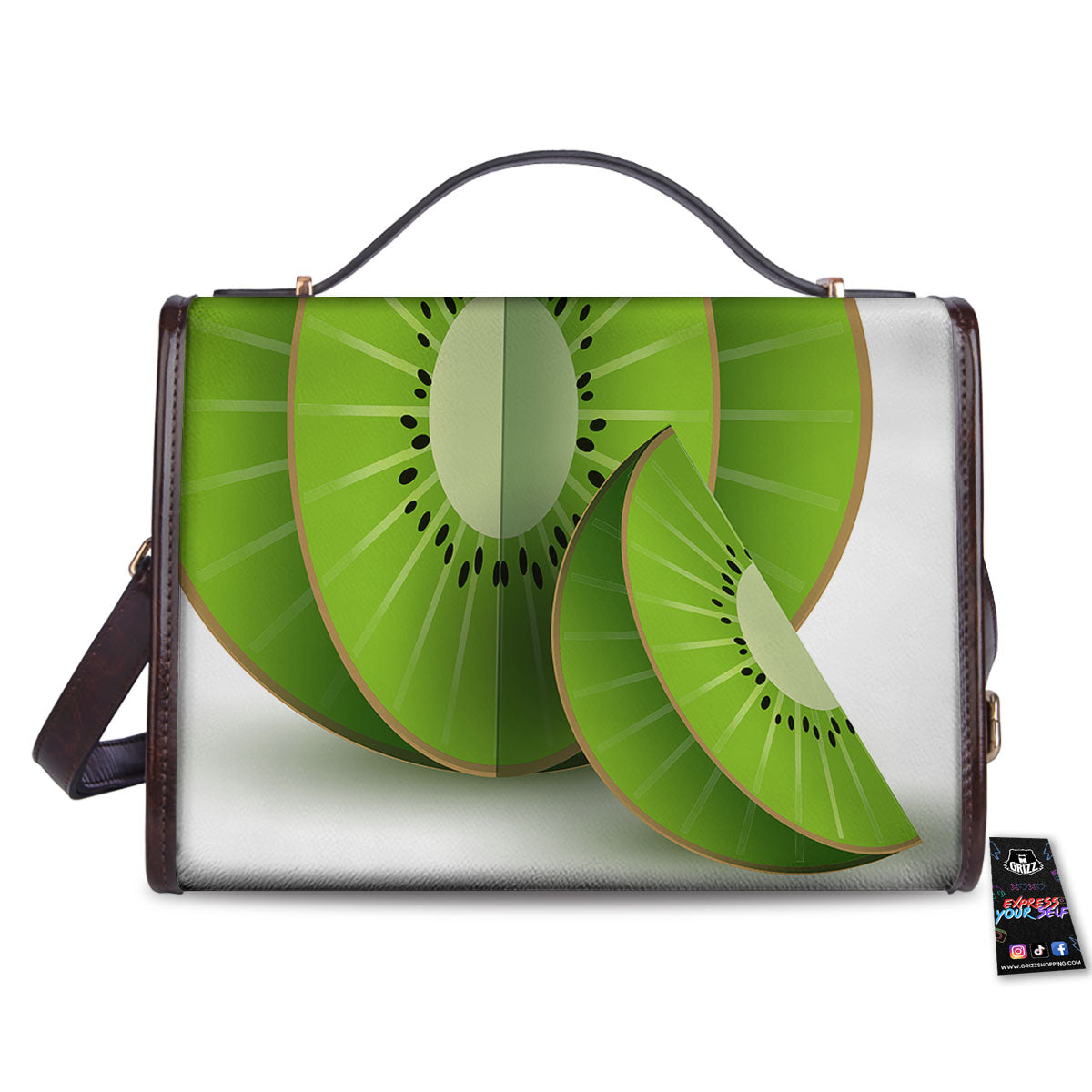 3D Kiwi Print Women's Satchel Bag