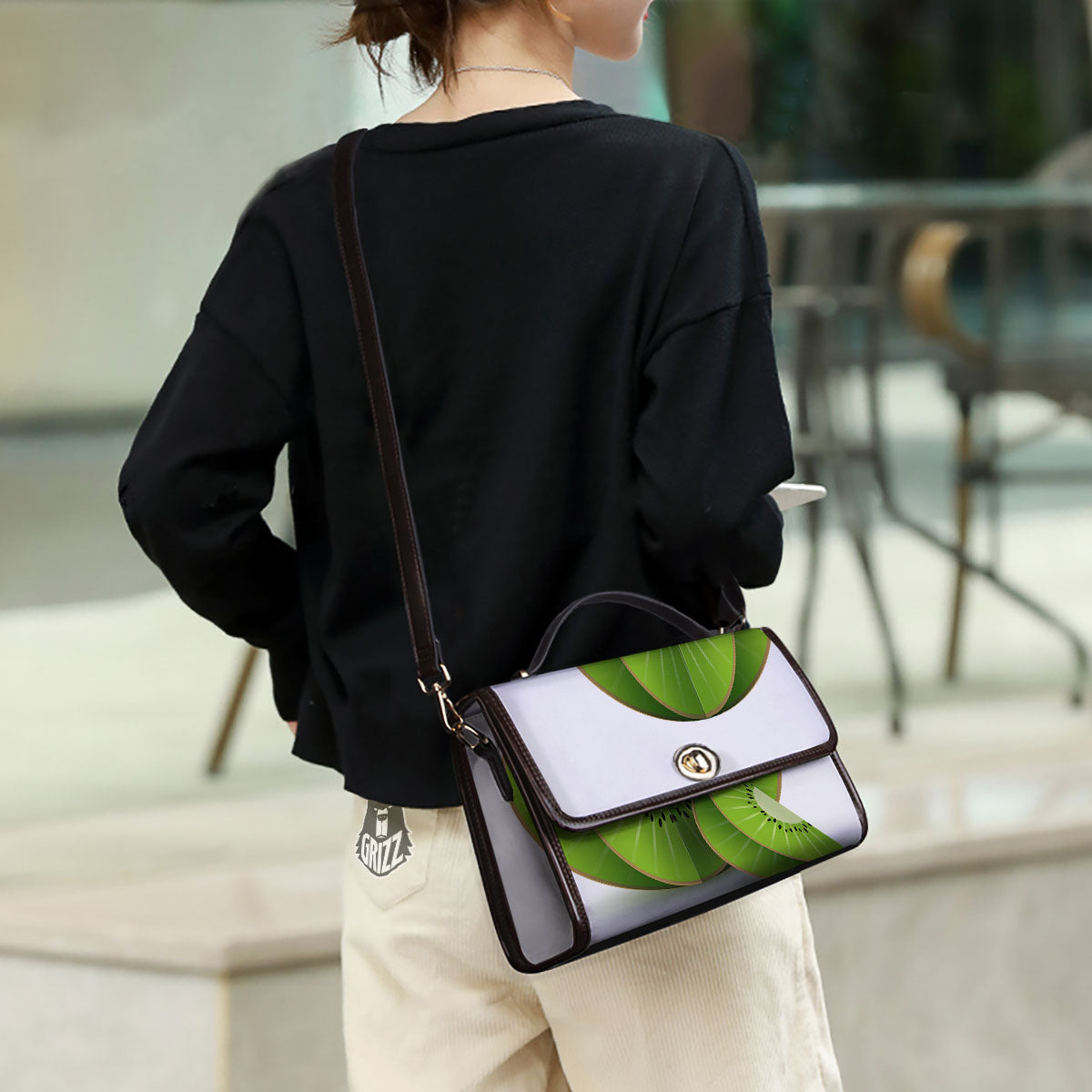 3D Kiwi Print Women's Satchel Bag