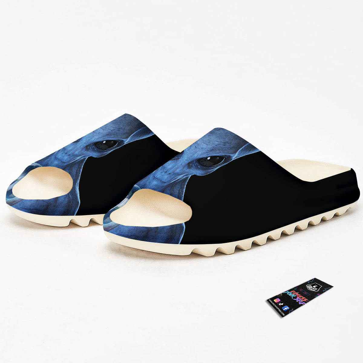 3D Scary Alien Grey Print Sandals-grizzshop