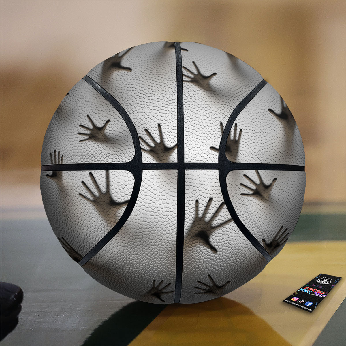 3D Scary Ghost Print Basketball