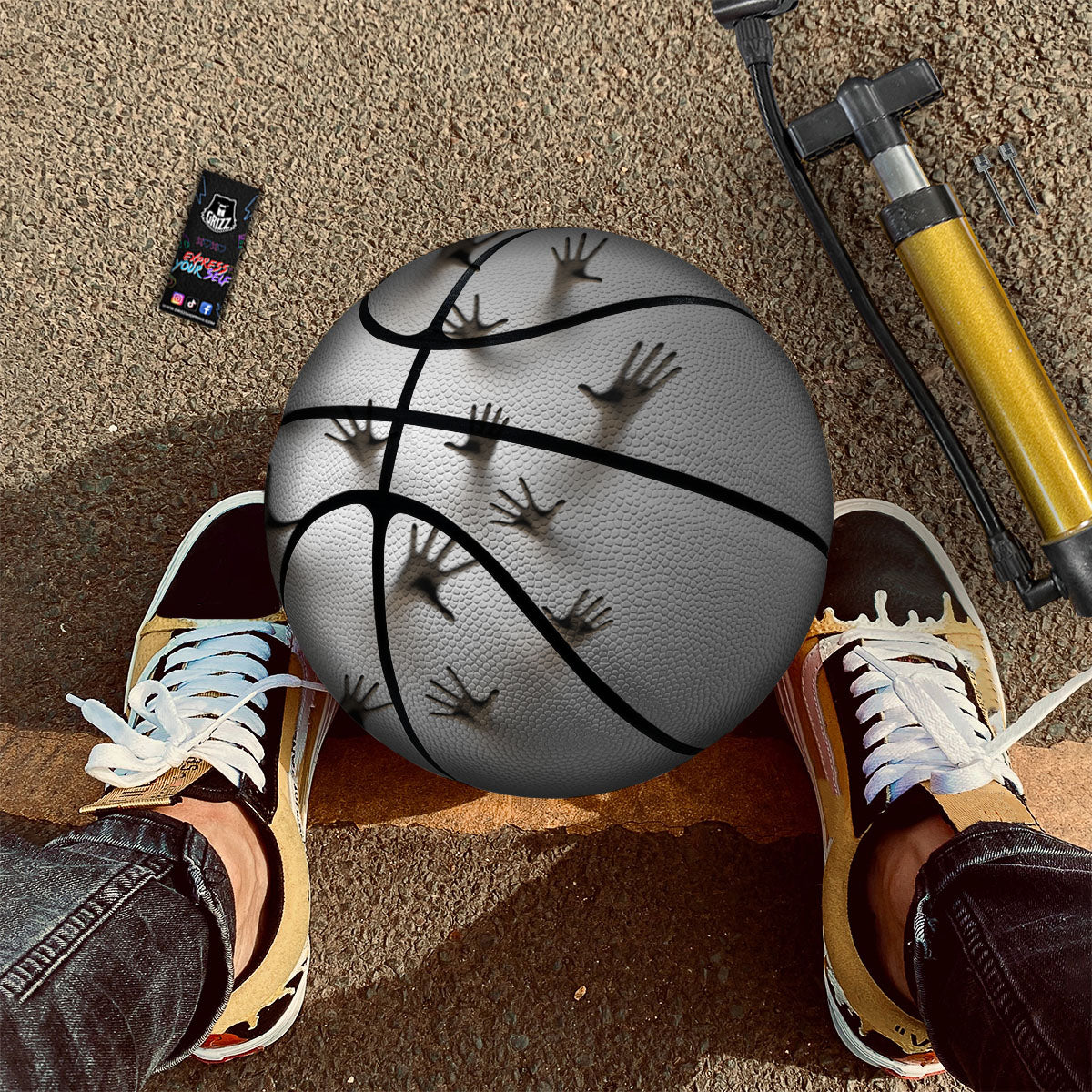 3D Scary Ghost Print Basketball