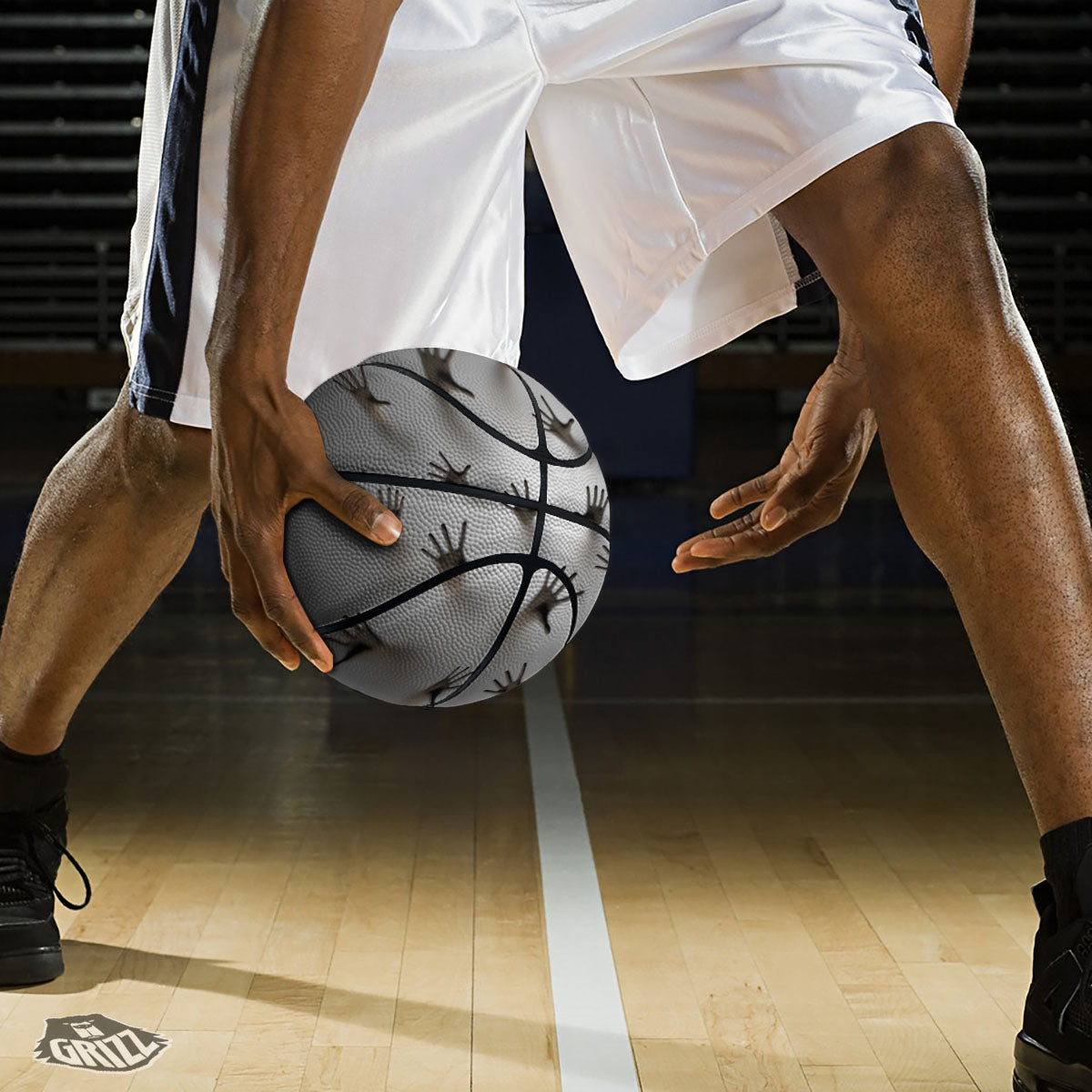 3D Scary Ghost Print Basketball