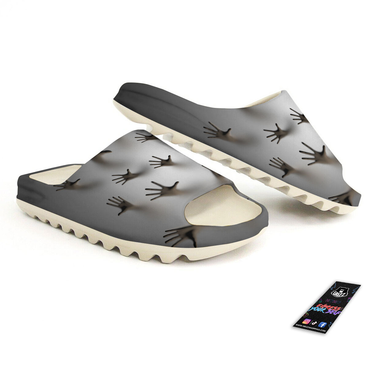 3D Scary Ghost Print Sandals-grizzshop