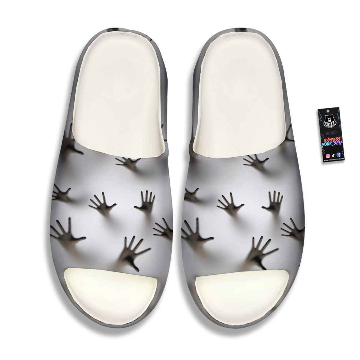 3D Scary Ghost Print Sandals-grizzshop