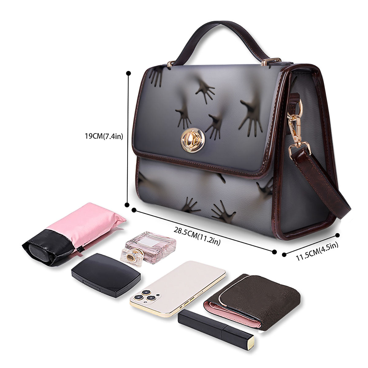 3D Scary Ghost Print Women's Satchel Bag