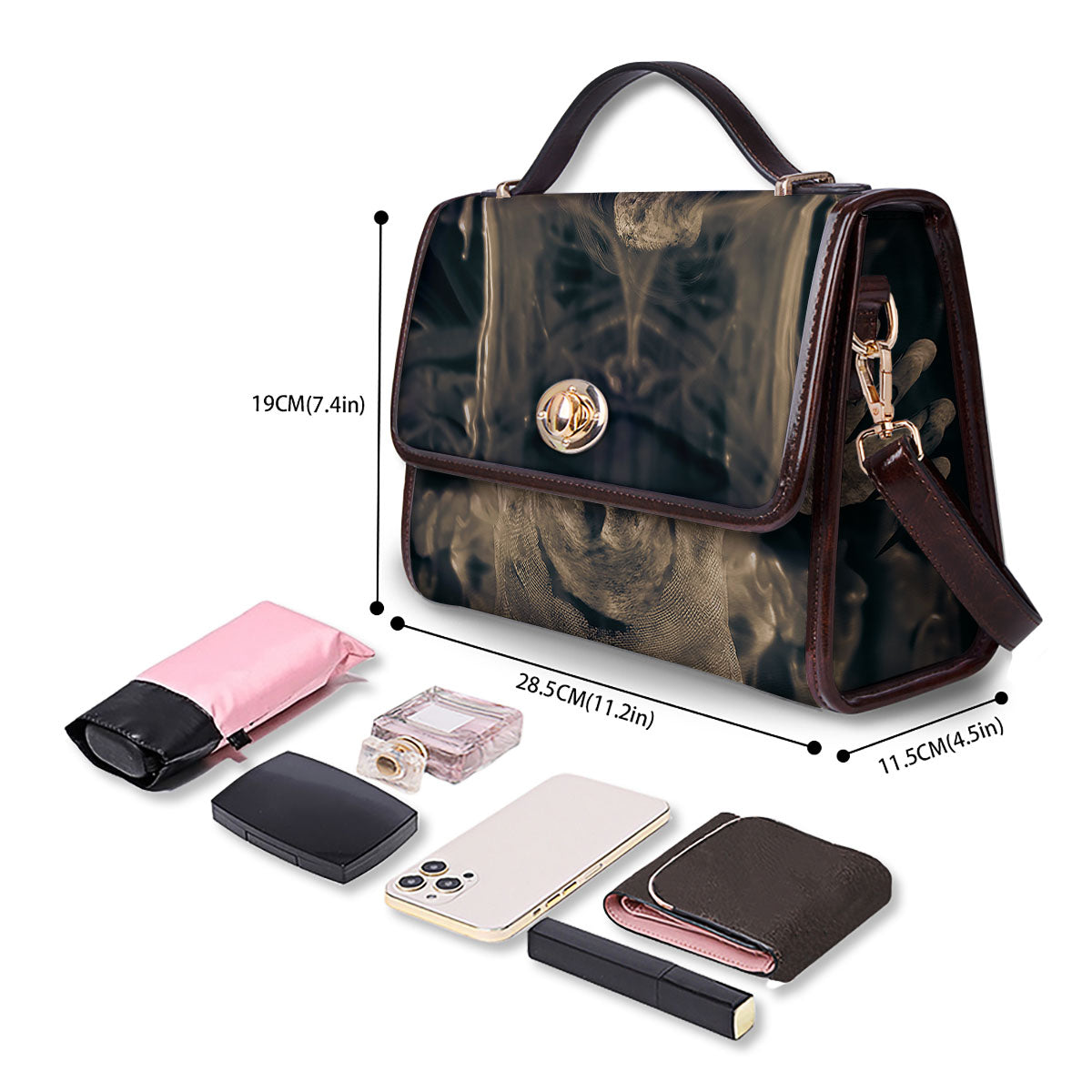 3D Screaming Ghost Horror Print Women's Satchel Bag