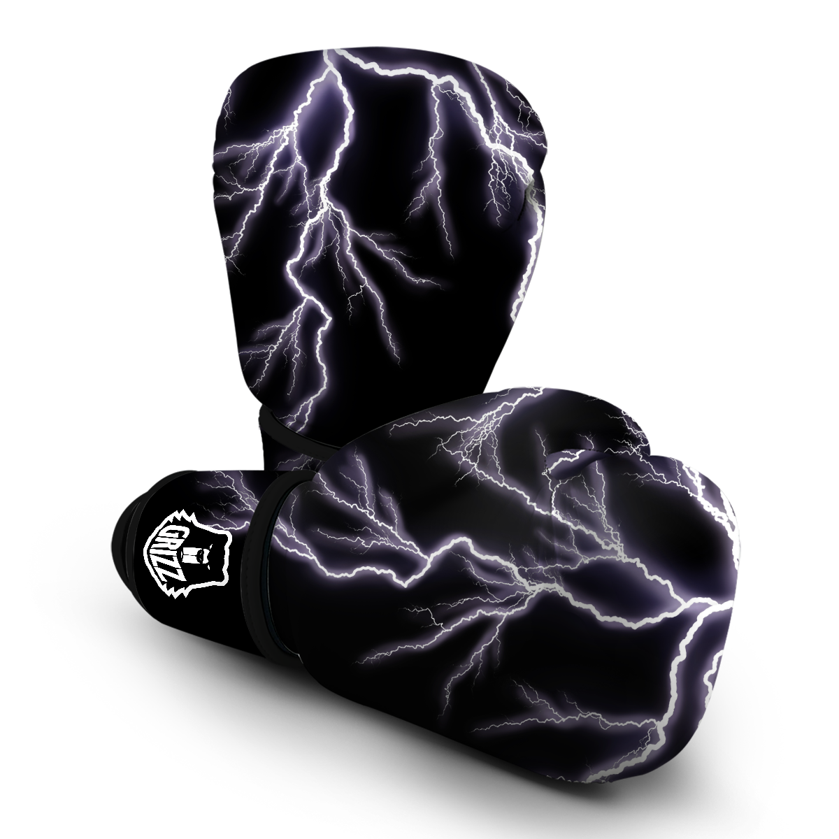 Lightning White Purple Electric Print Boxing Glove-grizzshop