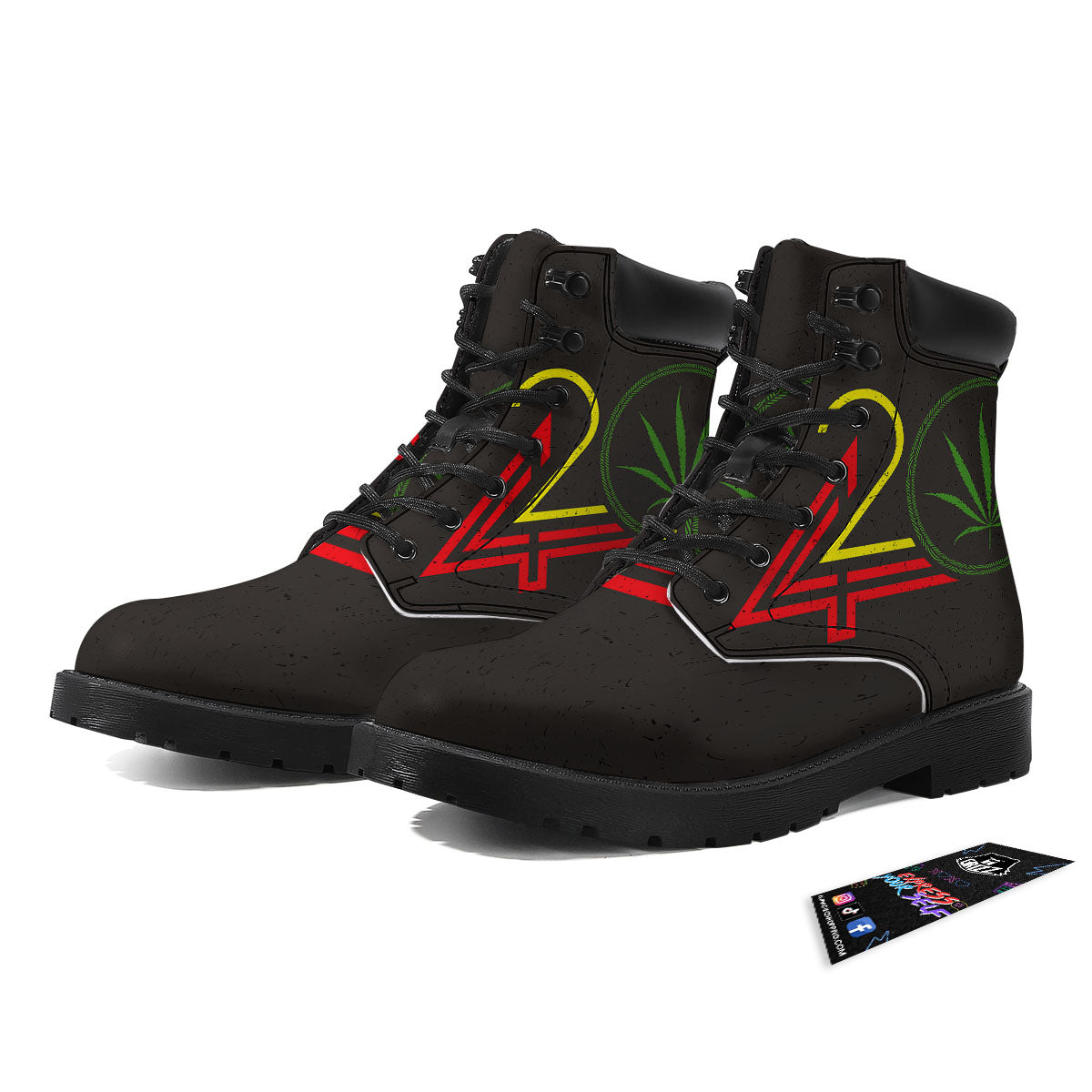 420 Rasta Print Boots-grizzshop