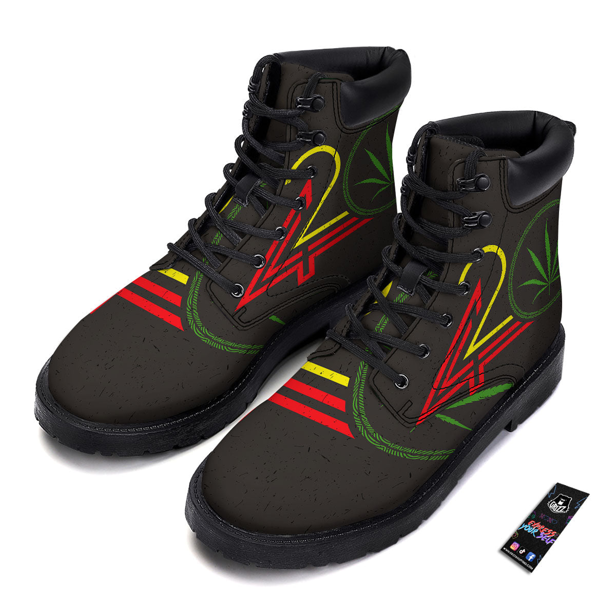 420 Rasta Print Boots-grizzshop