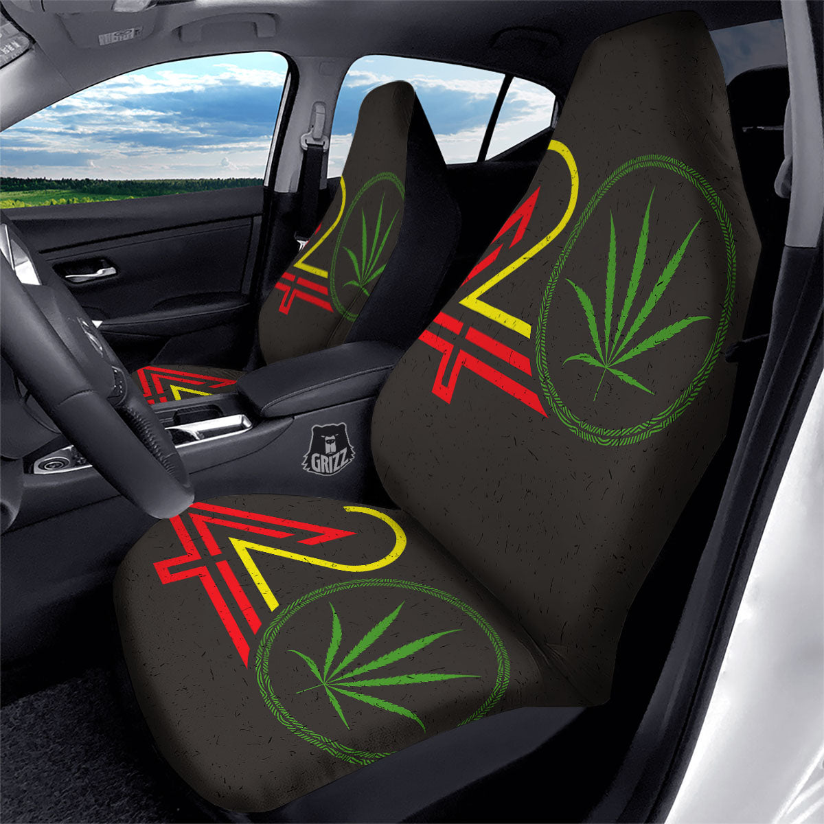 420 Rasta Print Car Seat Covers-grizzshop