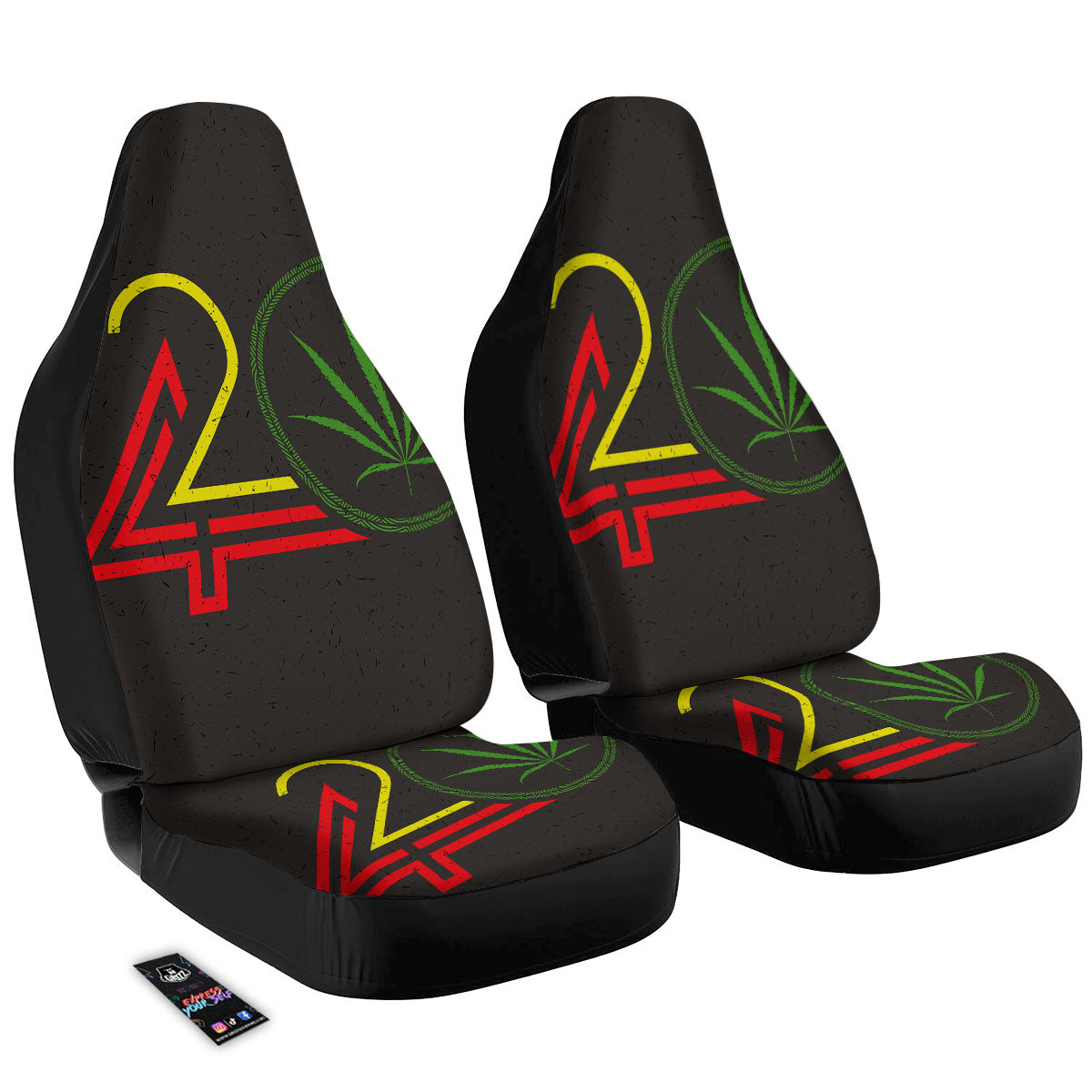 420 Rasta Print Car Seat Covers-grizzshop