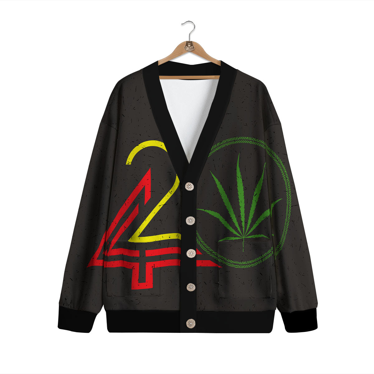 420 Rasta Print Cardigan-grizzshop