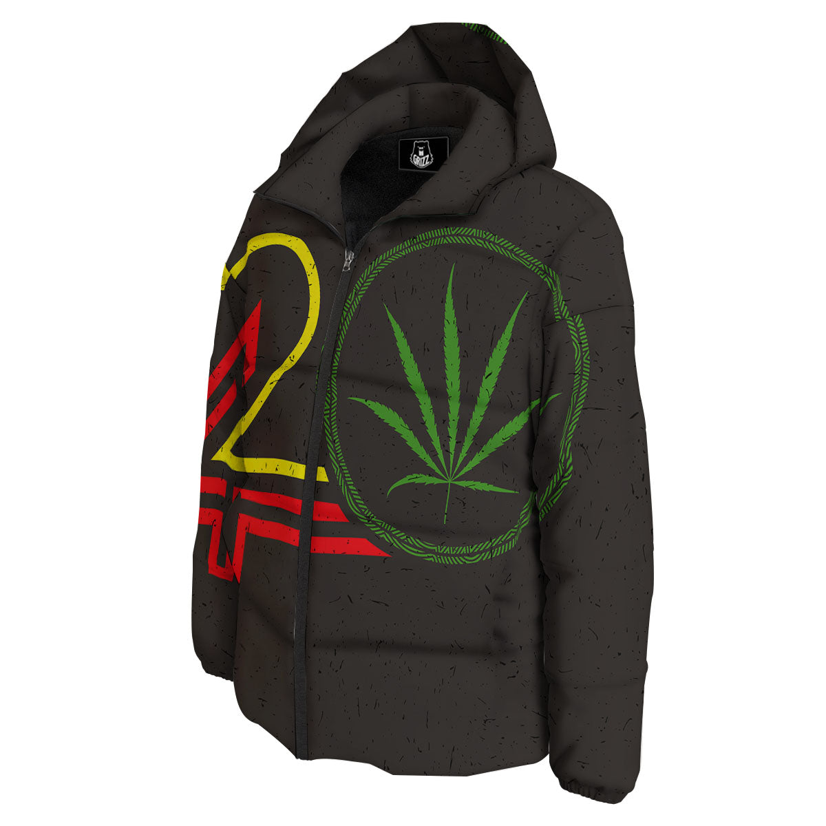 420 Rasta Print Down Jacket-grizzshop