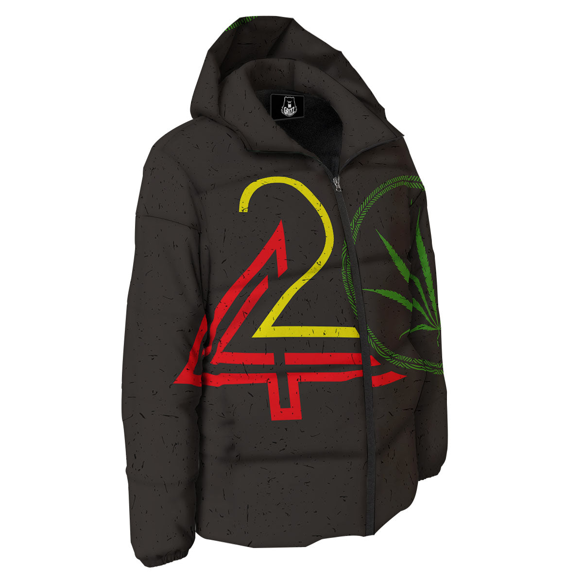 420 Rasta Print Down Jacket-grizzshop