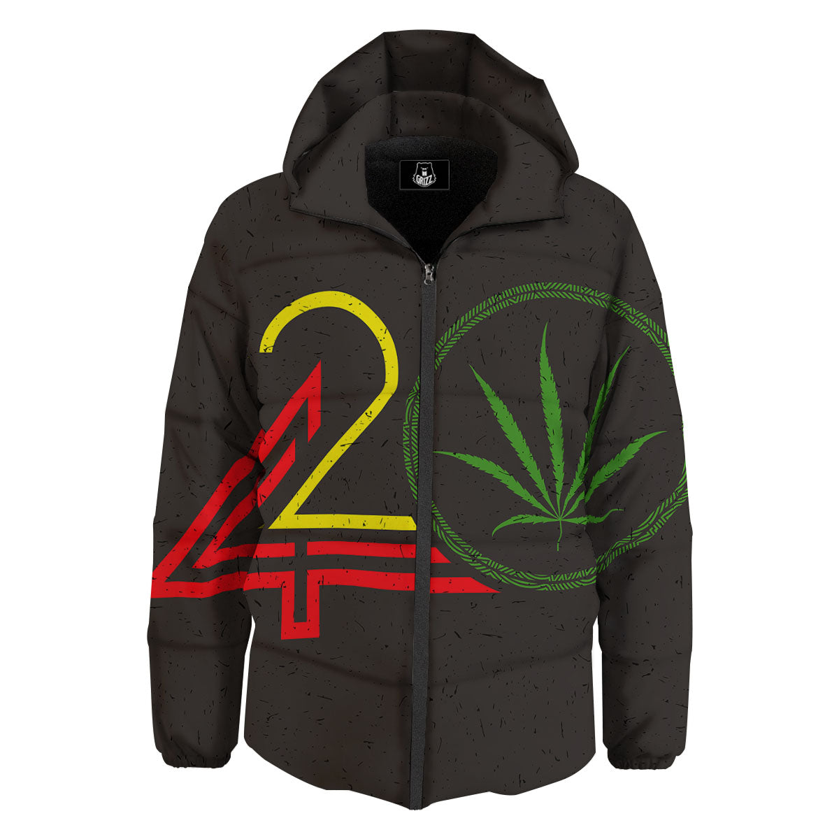 420 Rasta Print Down Jacket-grizzshop