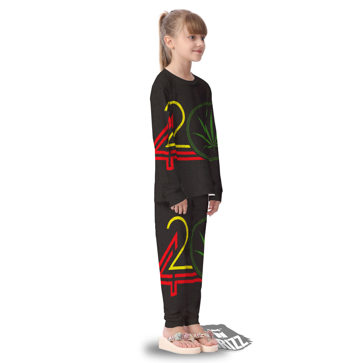 420 Rasta Print Kid's Pajamas-grizzshop