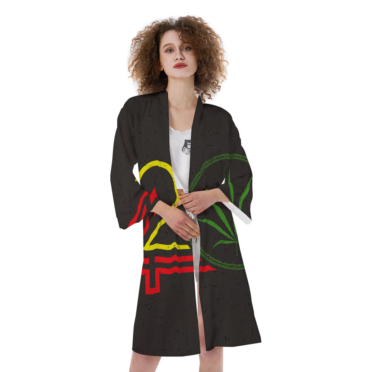 420 Rasta Print Kimono-grizzshop