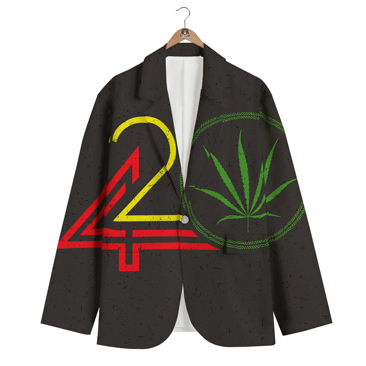 420 Rasta Print Men's Blazer-grizzshop