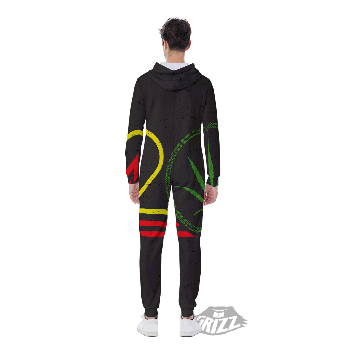 420 Rasta Print Men's Jumpsuit-grizzshop