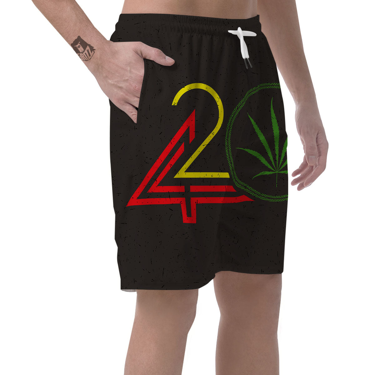 420 Rasta Print Men's Shorts-grizzshop